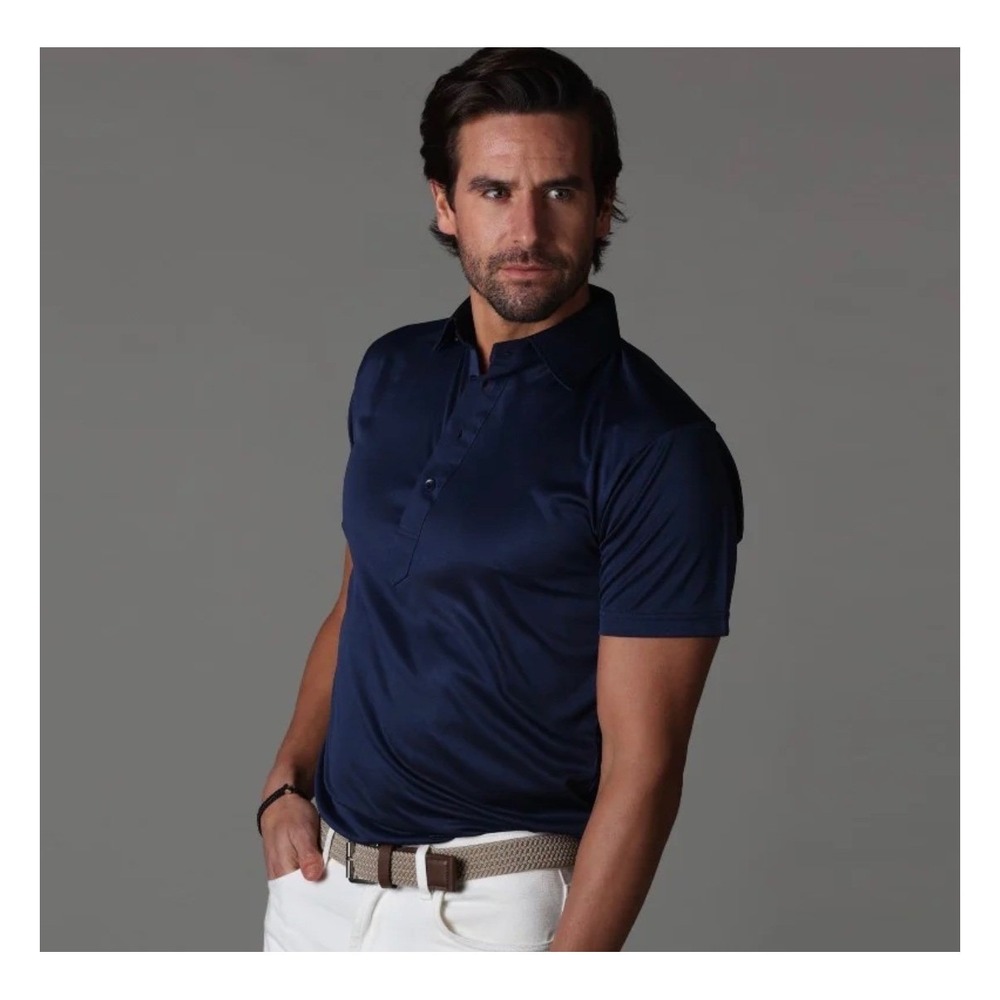 Collars & Co Men 2XL Relaxed Polo Shirt Navy Blue Performance Short Sleeve NEW